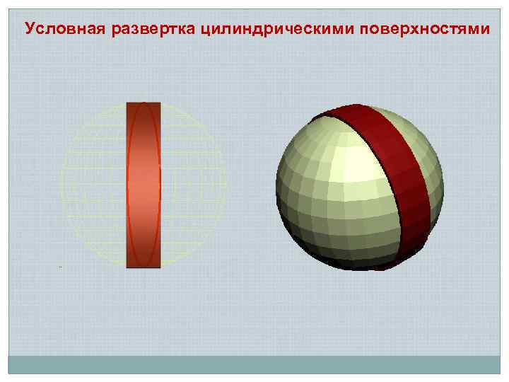 Условная развертка цилиндрическими поверхностями 