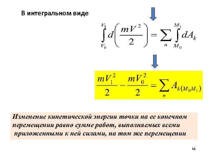 Согласно показаниям приборов меняется кинетическая энергия воздушного. Теорема об изменении кинетической энергии в интегральной форме. Закон изменения кинетической энергии точки.