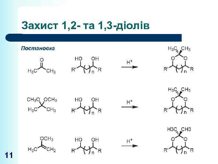 Захист 1, 2 - та 1, 3 -діолів Постановка 11 