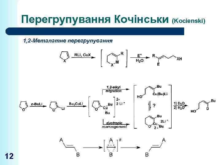Перегрупування Кочінськи (Kocienski) 1, 2 -Металатне перегрупування 12 
