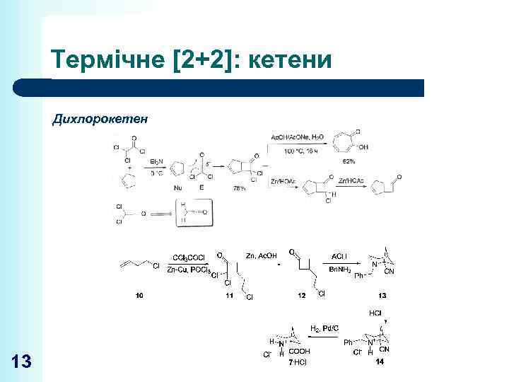 Термічне [2+2]: кетени Дихлорокетен 13 