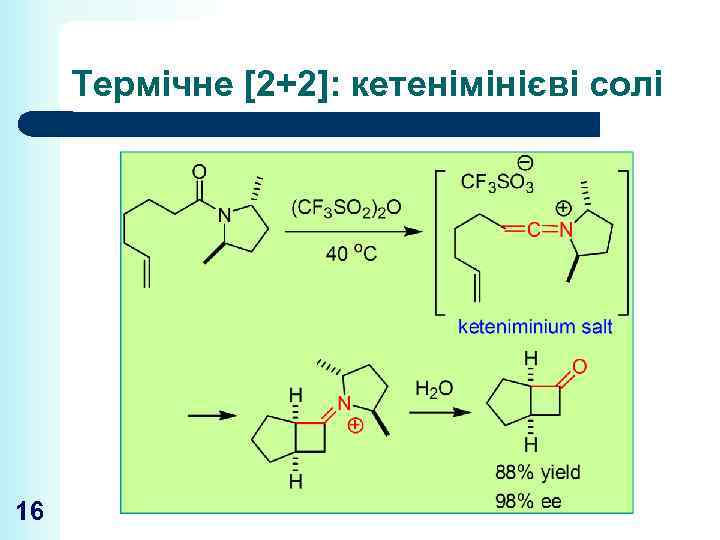 Термічне [2+2]: кетенімінієві солі 16 