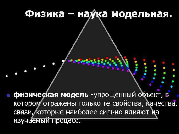 Физика – наука модельная. n физическая модель -упрощенный объект, в котором отражены только те
