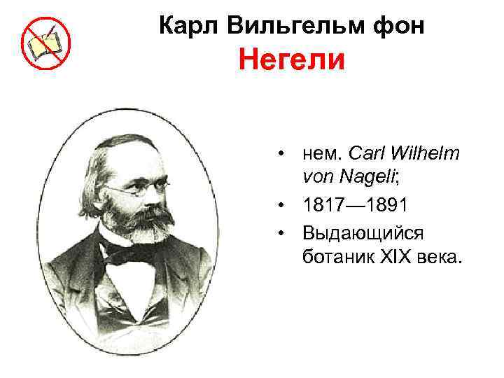 Карл Вильгельм фон Негели • нем. Carl Wilhelm von Nageli; • 1817— 1891 •