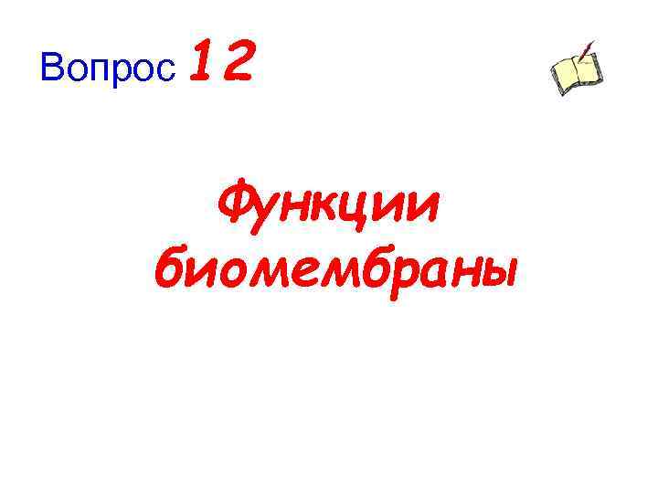 Вопрос 12 Функции биомембраны 