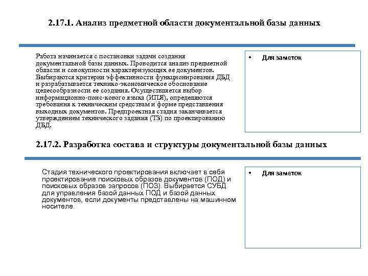 2. 17. 1. Анализ предметной области документальной базы данных Работа начинается с постановки задачи