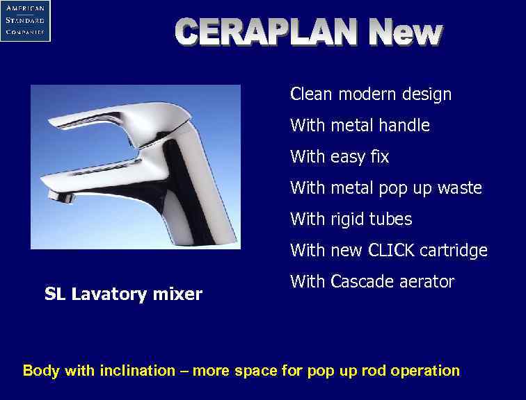 Clean modern design With metal handle With easy fix With metal pop up waste