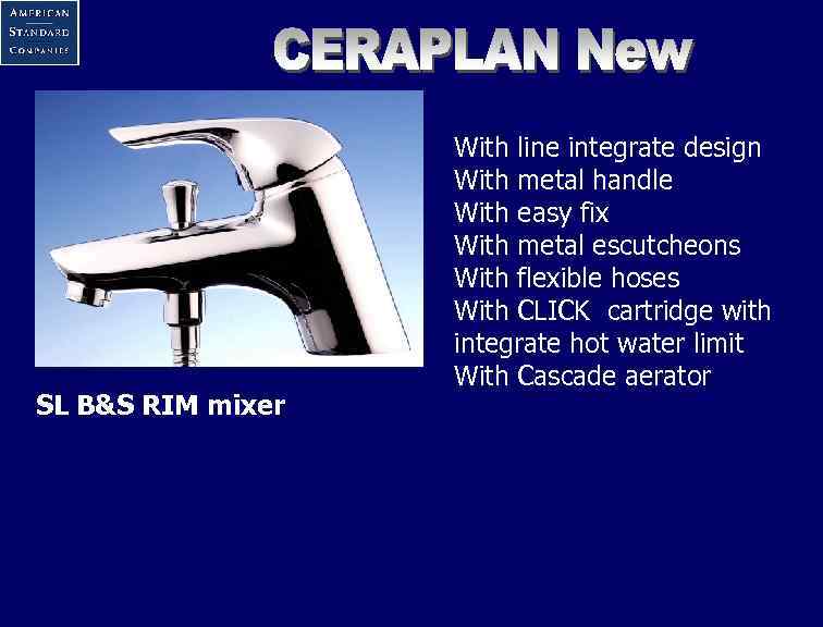 SL B&S RIM mixer With line integrate design With metal handle With easy fix