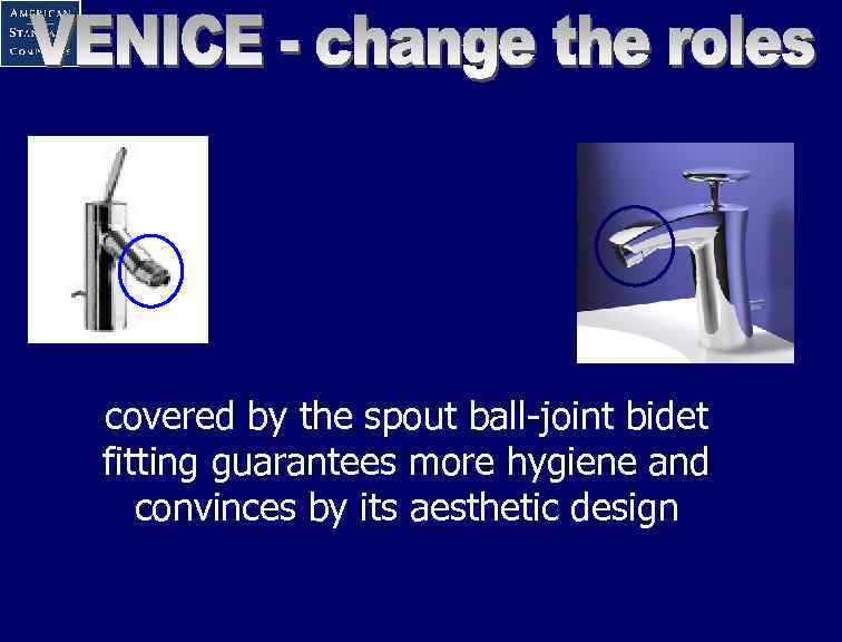covered by the spout ball-joint bidet fitting guarantees more hygiene and convinces by its