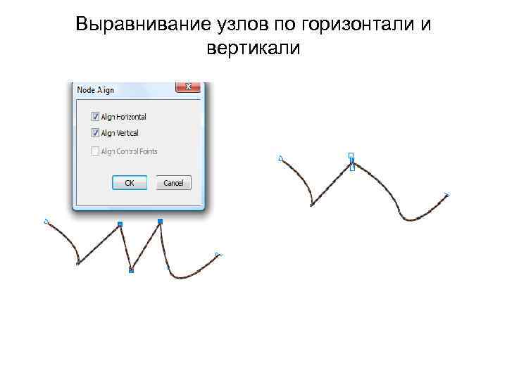 Выравнивание узлов по горизонтали и вертикали 