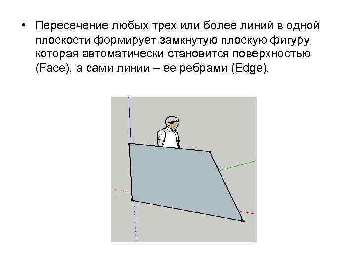  • Пересечение любых трех или более линий в одной плоскости формирует замкнутую плоскую