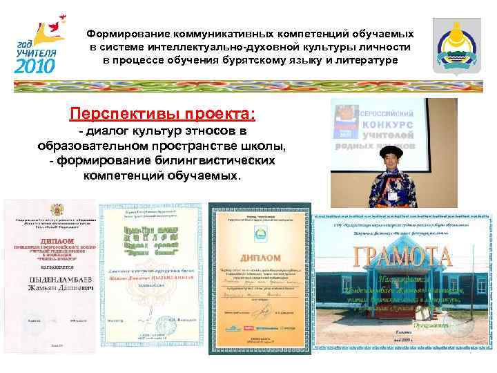 Формирование коммуникативных компетенций обучаемых в системе интеллектуально-духовной культуры личности в процессе обучения бурятскому языку