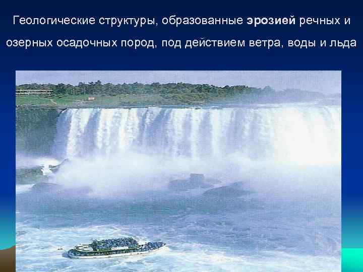 Геологические структуры, образованные эрозией речных и озерных осадочных пород, под действием ветра, воды и