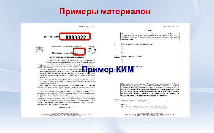 Примеры материалов 0003322 Пример КИМ 