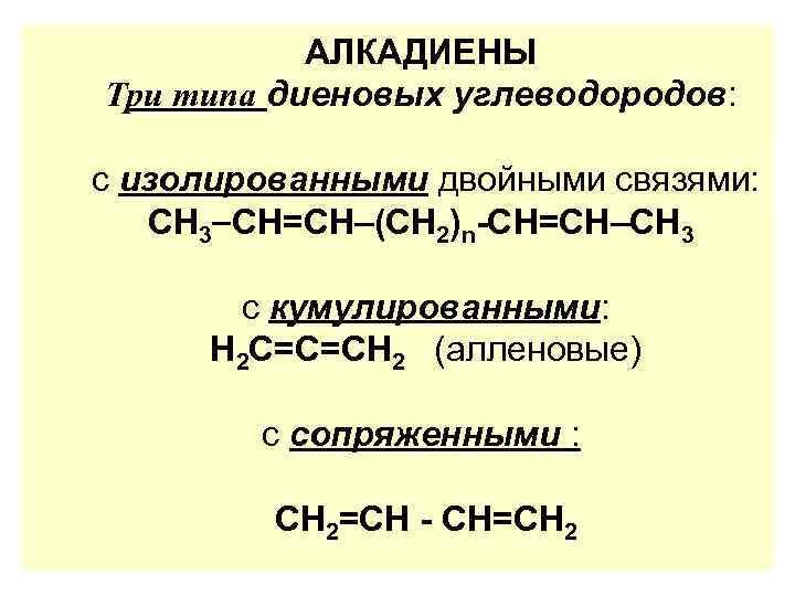 Химические свойства диеновых