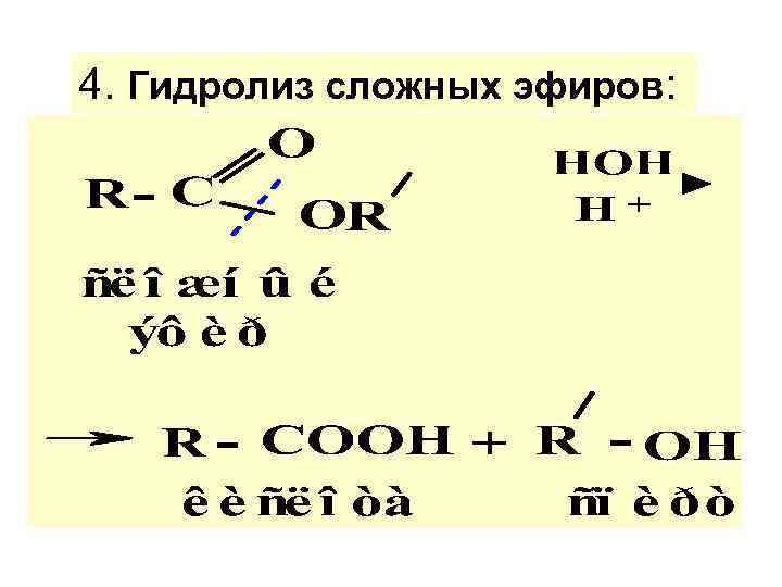 4. Гидролиз сложных эфиров: 