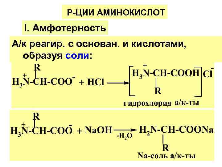 Глицин амфотерные свойства