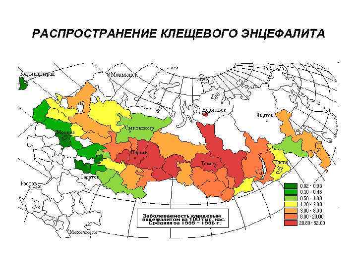 РАСПРОСТРАНЕНИЕ КЛЕЩЕВОГО ЭНЦЕФАЛИТА 