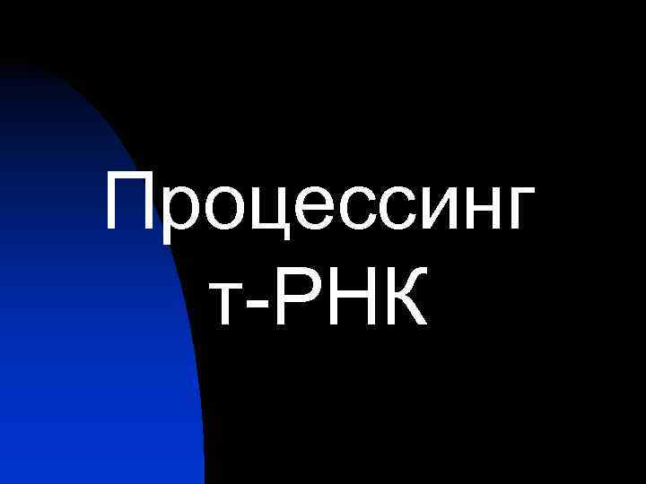 Процессинг т-РНК 