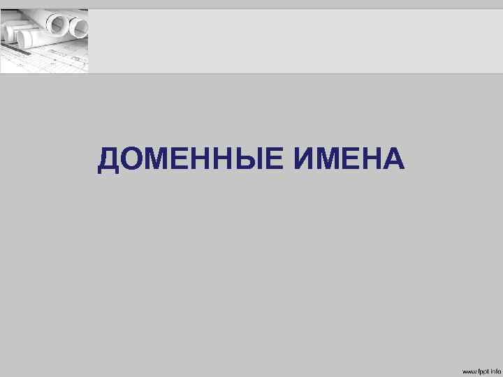 ДОМЕННЫЕ ИМЕНА 