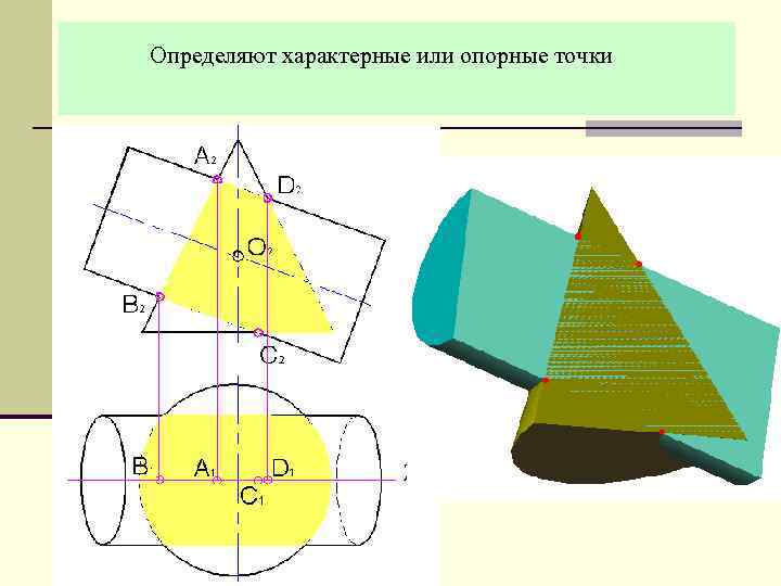 Определяют характерные или опорные точки 