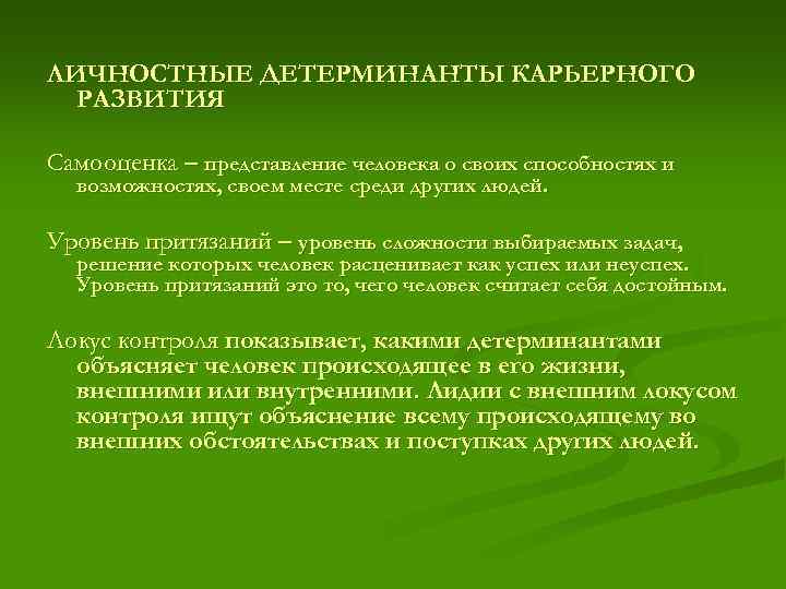 Стиль Повседневной Жизни Личности Определяется Основными Детерминантами