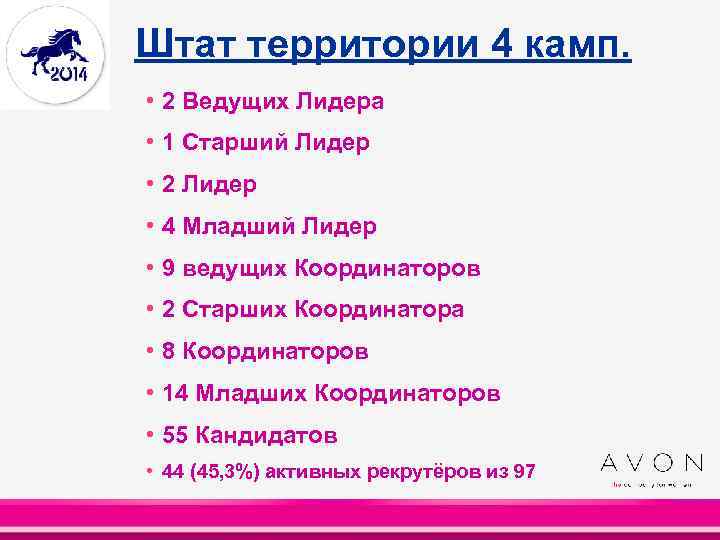 Штат территории 4 камп. • 2 Ведущих Лидера • 1 Старший Лидер • 2