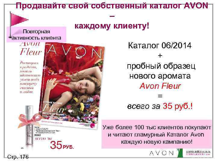 Продавайте свой собственный каталог AVON – каждому клиенту! Повторная активность клиента Каталог 06/2014 +