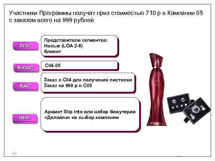 Участники Программы получат приз стоимостью 710 р в Кампании 05 с заказом всего на