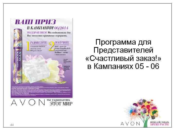Программа для Представителей «Счастливый заказ!» в Кампаниях 05 - 06 44 