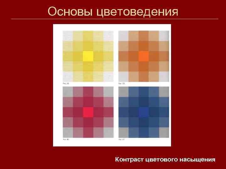 Основы цветоведения Контраст цветового насыщения 