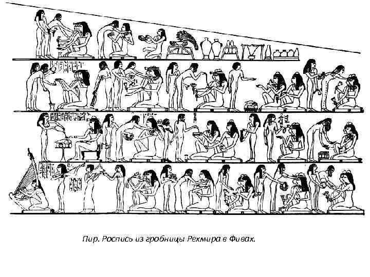 Пир. Роспись из гробницы Рехмира в Фивах. 
