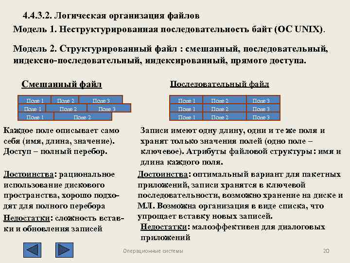 Метод логической обработки. Способы логической организации файлов. Логическая организация файловой системы. Индексно-последовательный файл.