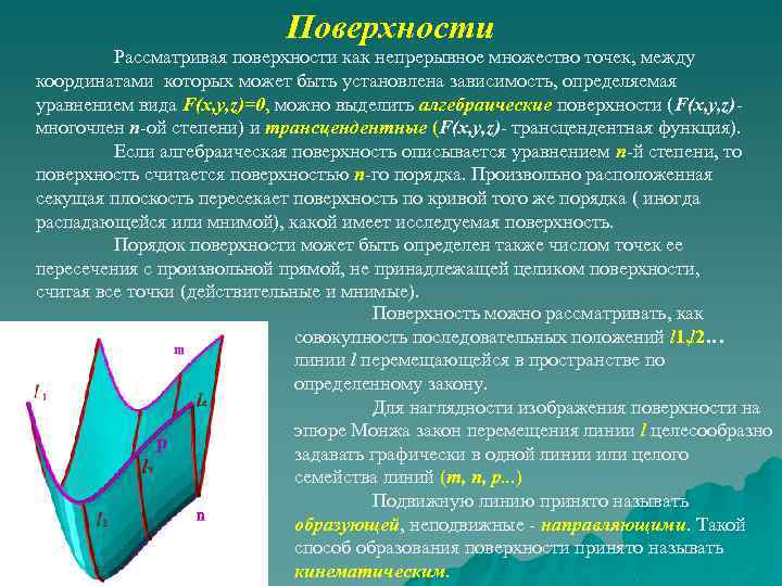 Какие поверхности можно. Поверхность можно рассматривать как. Алгебраическая поверхность третьего порядка. Непрерывное множество. Алгебраическая плоскость.