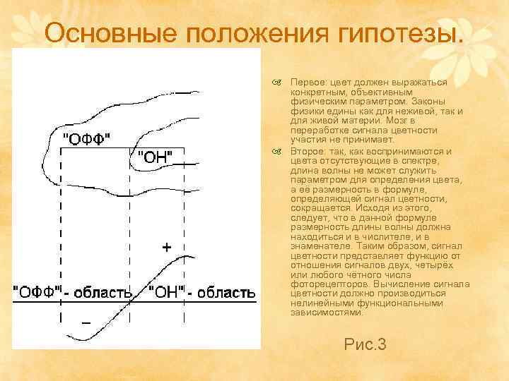 Основные положения гипотезы. Первое: цвет должен выражаться конкретным, объективным физическим параметром. Законы физики едины