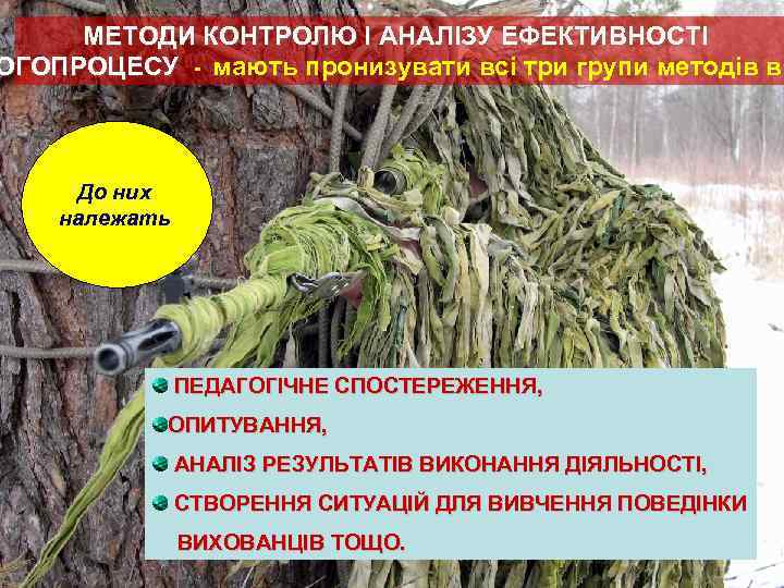 МЕТОДИ КОНТРОЛЮ І АНАЛІЗУ ЕФЕКТИВНОСТІ ОГОПРОЦЕСУ - мають пронизувати всі три групи методів ви