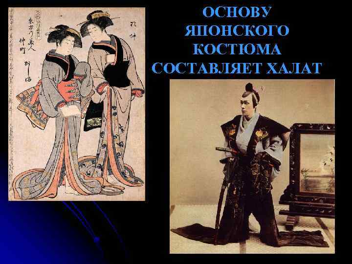 ОСНОВУ ЯПОНСКОГО КОСТЮМА СОСТАВЛЯЕТ ХАЛАТ 