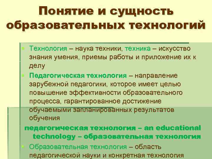 Сущность педагогической технологии презентация