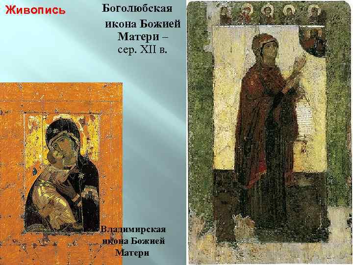 Живопись Боголюбская икона Божией Матери – сер. XII в. Владимирская икона Божией Матери 