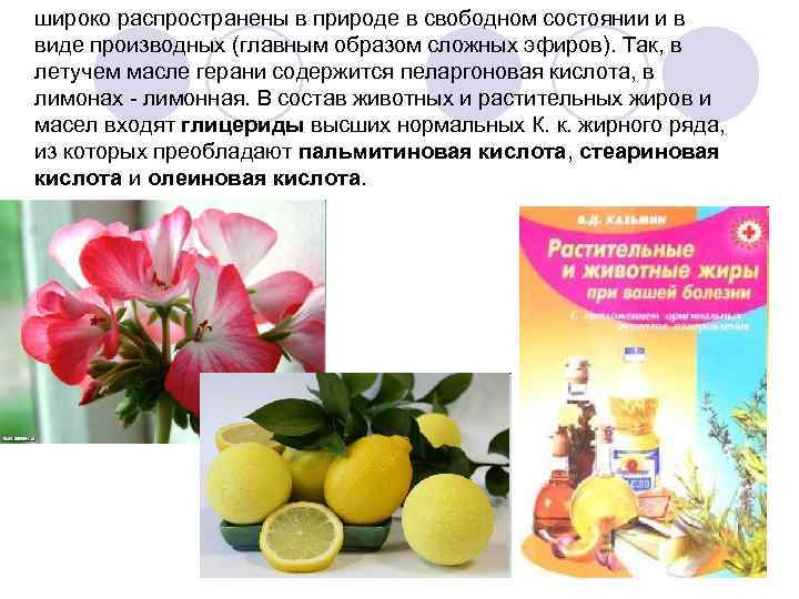 широко распространены в природе в свободном состоянии и в виде производных (главным образом сложных