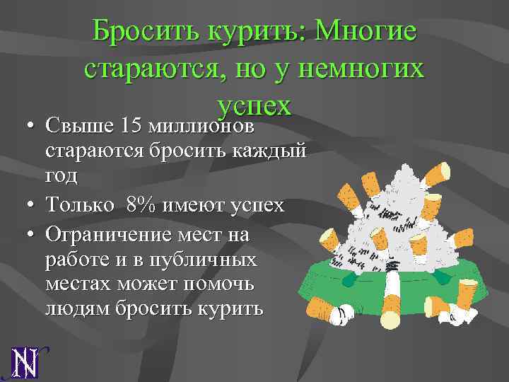 Бросить курить: Многие стараются, но у немногих успех • Свыше 15 миллионов стараются бросить