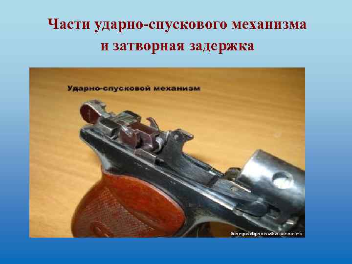 Части ударно-спускового механизма и затворная задержка 