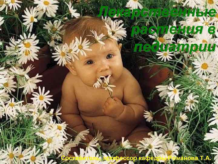Лекарственные растения в педиатрии Составитель, профессор кафедры Романова Т. А. 