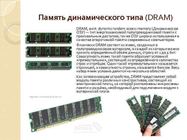 Тип основной памяти. Оперативная память ОЗУ SRAM Dram. Оперативная память hym7v64400. • Динамическая Оперативная память (Dram — Dynamic Random access Memory);. Основные типы динамической памяти с произвольным доступом.