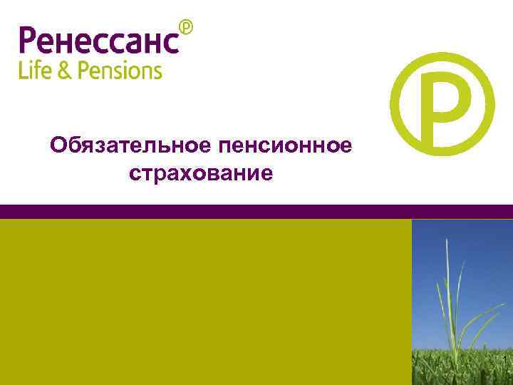 Обязательное пенсионное страхование 1 