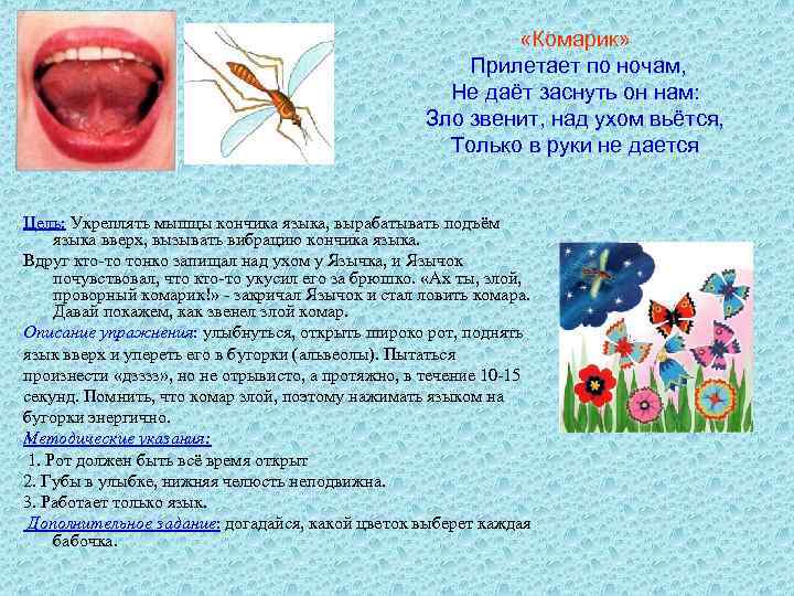  «Комарик» Прилетает по ночам, Не даёт заснуть он нам: Зло звенит, над ухом