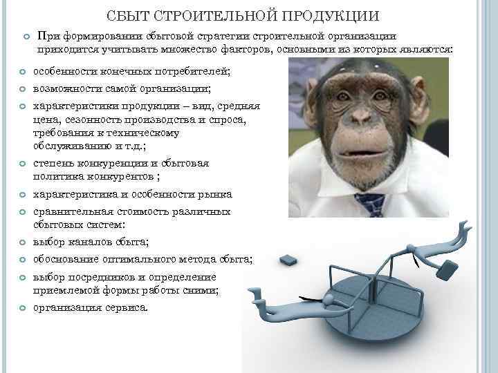 СБЫТ СТРОИТЕЛЬНОЙ ПРОДУКЦИИ При формировании сбытовой стратегии строительной организации приходится учитывать множество факторов, основными
