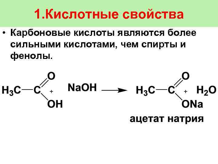 Карбоновые кислоты строение свойства