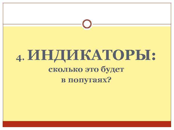 4. ИНДИКАТОРЫ: сколько это будет в попугаях? 