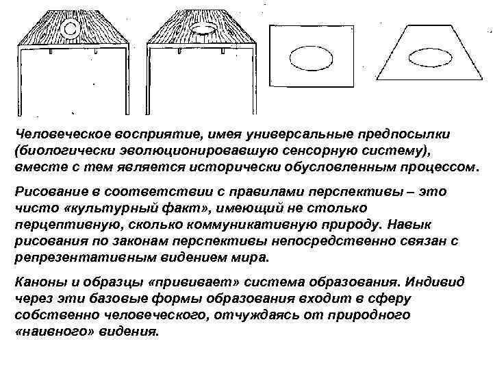 Человеческое восприятие, имея универсальные предпосылки (биологически эволюционировавшую сенсорную систему), вместе с тем является исторически